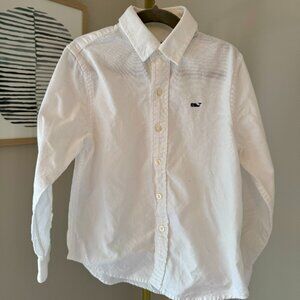 Vineyard Vines Boys Whale Shirt Solid Oxford Shirt White 5T